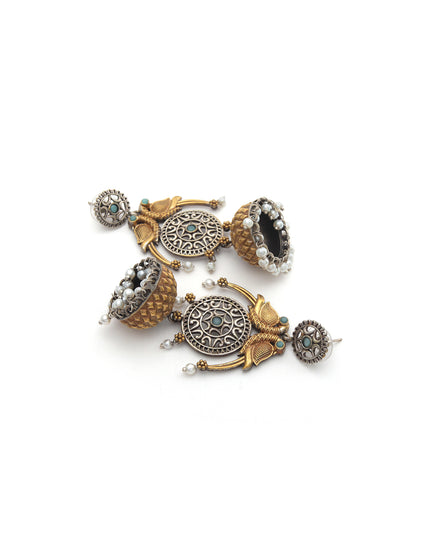 Emerald Birdsong Dome Jhumkas