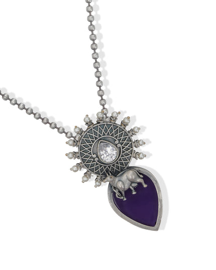 Royal Amethyst Elephant Necklace Set