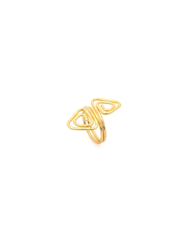 Twin Aura Triangle Ring