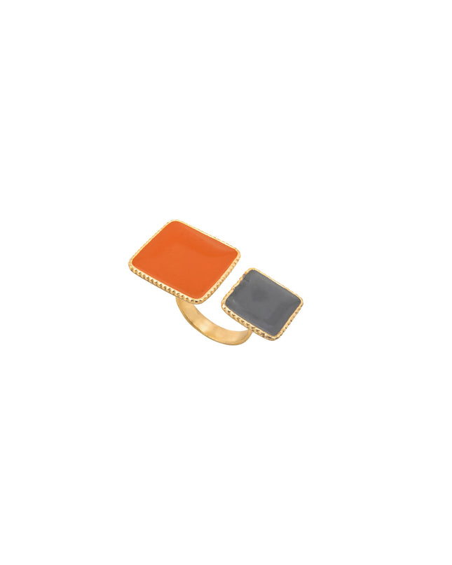 Dual Square Enamel Ring