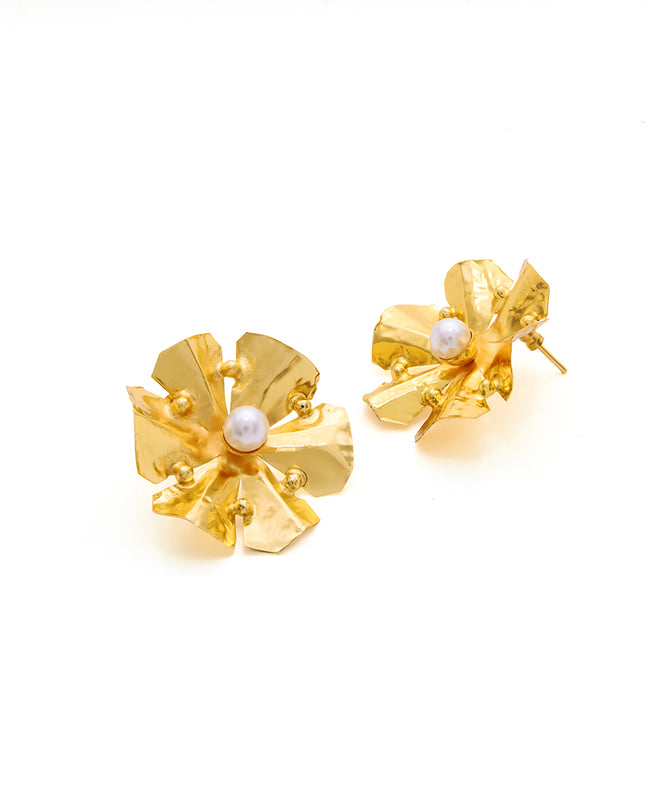 Flower Shaped Feather Earring