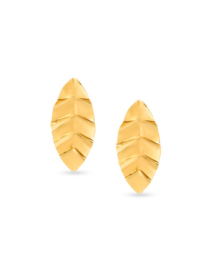 Leaf shaped feather earring