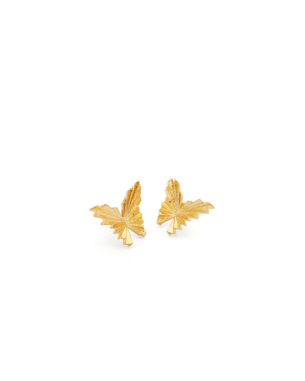 Titlee Radiant Fan Gold Stud Earrings