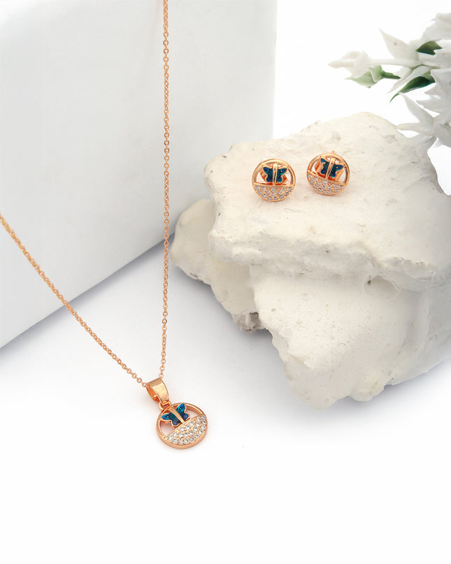 Titlee Butterfly Charm Pendant Set