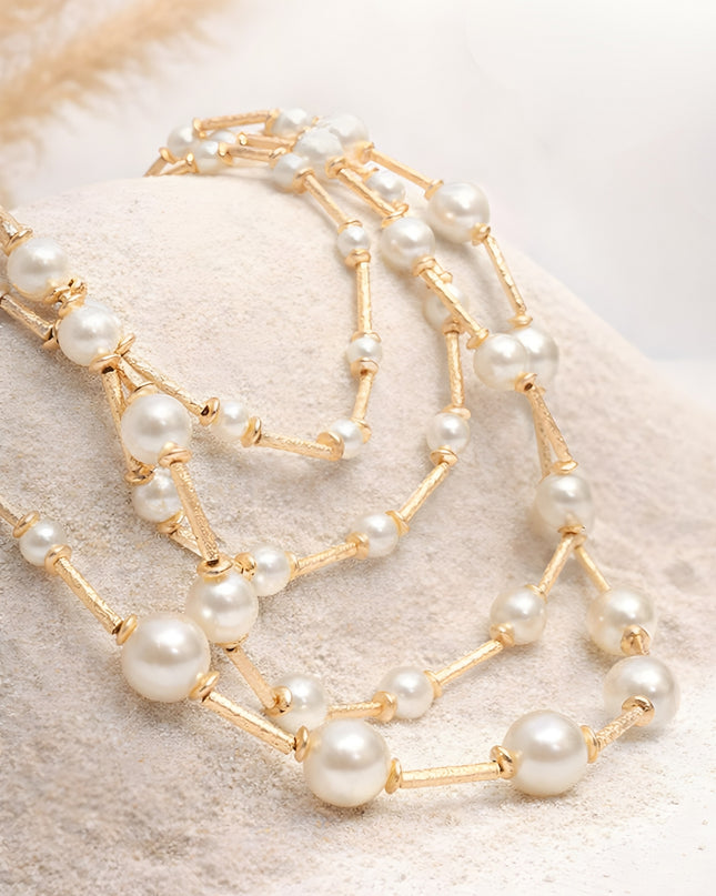 Pearl Cascade Rope Necklace