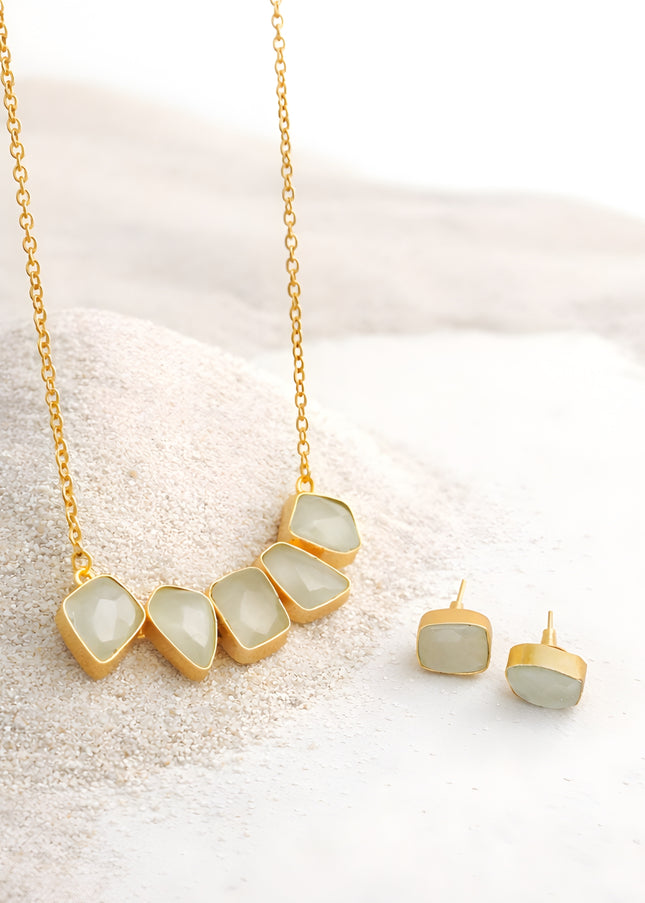 Soft Glow Stone Pendant Set