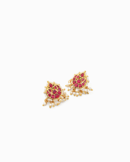 Ruby Pearl Necklace Set