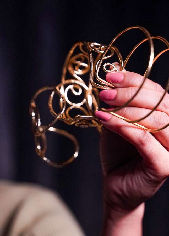 Gold-Tone Artistic Bangle Set – Combo of 3