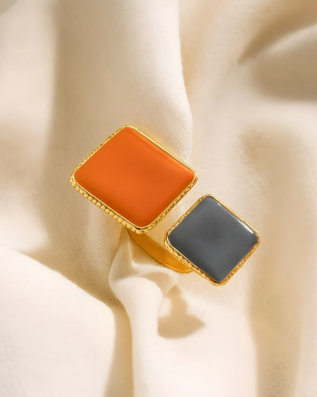 Dual Square Enamel Ring